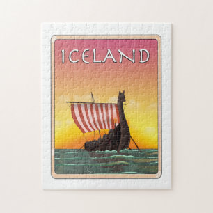 Puzzle Affiche Islande Viking Travel