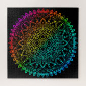 Puzzle Affiche Mandala Arc-en-Ciel Noir (Horizontal)