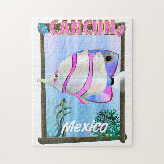 Puzzle Affiche mexicaine de voyage tropical de Cancun (Vertical)