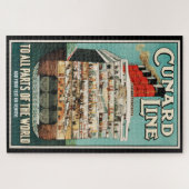 Puzzle Affiche rétro Cunard ocean liner luxe bateau à vap (Horizontal)