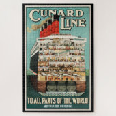 Puzzle Affiche rétro Cunard ocean liner luxe bateau à vap (Vertical)