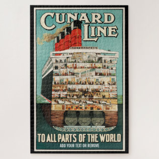 Puzzle Affiche rétro Cunard ocean liner luxe bateau à vap