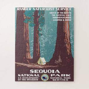 Puzzle Affiche vintage 1938 du Parc National de Sequoia