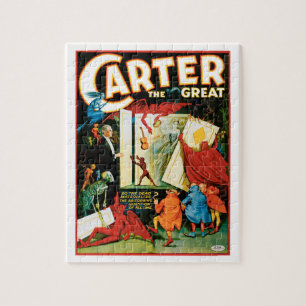 Puzzle Affiche vintage de magie, Magicien Carter le Grand