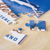 Puzzle Affiche vintage de ski, Les Diablerets, Suisse (Côté)