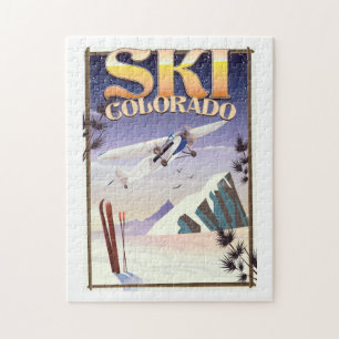 Puzzle Affiche vintage de voyage du Colorado de ski