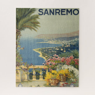 Puzzle Affiche Vintage voyage De San Remo Depuis Une Terr