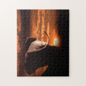 Puzzle Africa Bull Elephant dans le Soleil Cadre. (Vertical)