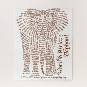 Puzzle africain des éléphants du monde entier