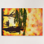 Puzzle africain du coucher de soleil (Horizontal)