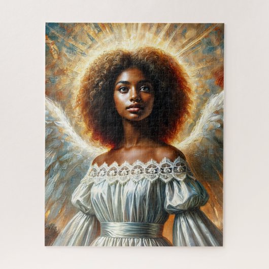Puzzle African American Angel With Halo (Vertical)