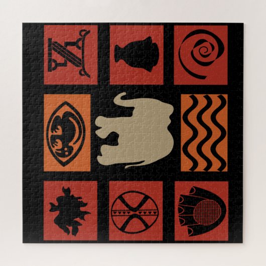 Puzzle african tribe elephant pattern (Horizontal)