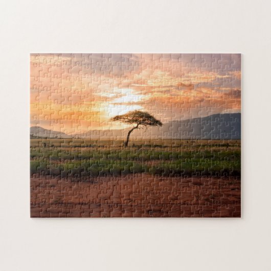 Puzzle Afrique Safari Savannah Desert Field Tree coucher (Horizontal)