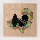 Puzzle Afrique | Une femme africaine enveloppée dans la t (Horizontal)