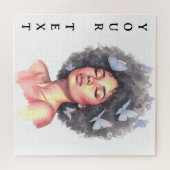 Puzzle Afro Beauty with Butterflies – Watercolor Portrait (Horizontal)
