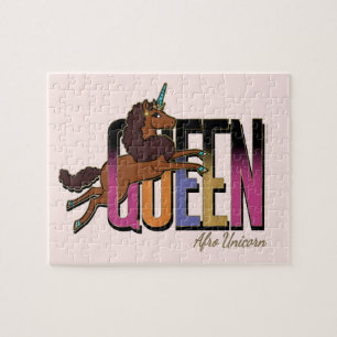 Puzzle Afro Unicorn Queen Design