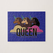 Puzzle Afro Unicorn Queen Trio Design (Horizontal)