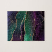 Puzzle Agate attrayante | Joyau foncé Tone Pierre Or Vein (Horizontal)