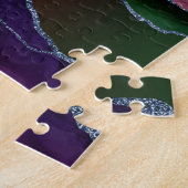 Puzzle Agate dynamique | Poubelle rose et vert pour bijou (Côté)