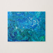 Puzzle Agate folle élégante 2 de dentelle - Aqua bleu (Horizontal)