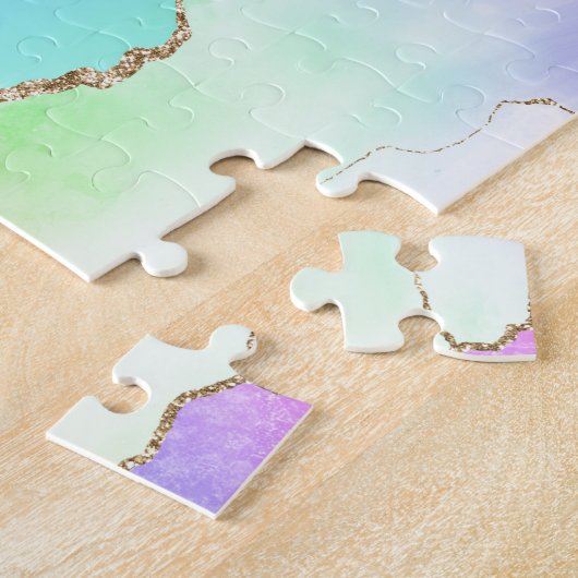 Puzzle Agate holographique | Iridescente Pastel Ombre Mar (Côté)