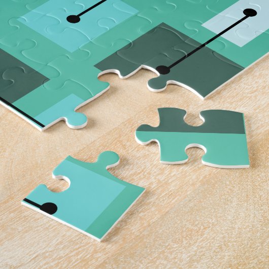 Puzzle Âge atomique formes simples Turquoise (Côté)