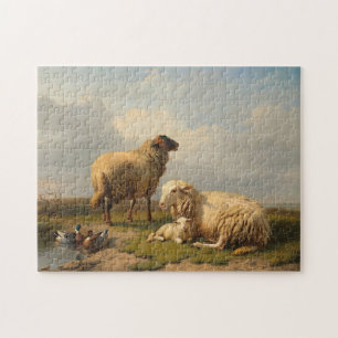 Puzzle Agneau à mouton et canards   Eugène Joseph Verboec