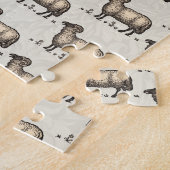 Puzzle Agneau de mouton Vintage animal de ferme (Côté)