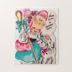 Puzzle agneau de Pâques vintage