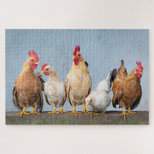Puzzle Agritourisme Poulets Coqs Nature Animaux mignons (Horizontal)