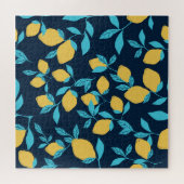 Puzzle Agrumes simples : citrons sur le bleu. (Horizontal)