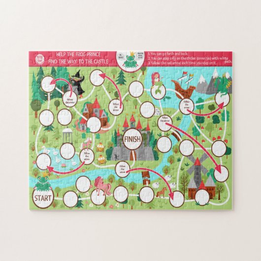 Puzzle Aidez Le Prince De La Grenouille À Aller Au Jeu De (Horizontal)