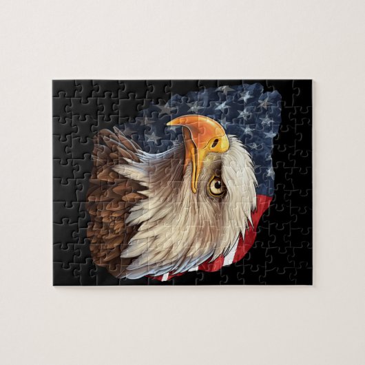 Puzzle Aigle à drapeau américain (Horizontal)