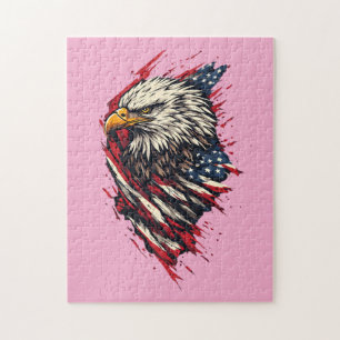 Puzzle Aigle américain patriotique vintage 4 juillet