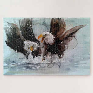 Puzzle aigle aquarelle