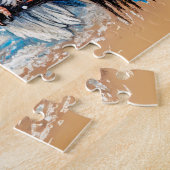 Puzzle Aigle assis sur l'arbre pendant la chute de neige (Côté)