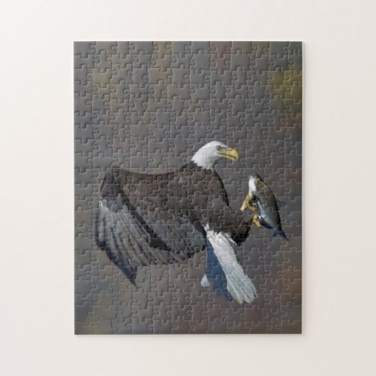 Puzzle Aigle Bald avec un poisson (Vertical)