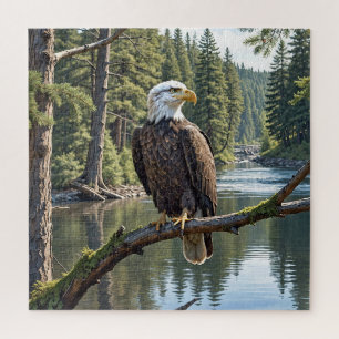 Puzzle Aigle Balle Sur Branche Arbre
