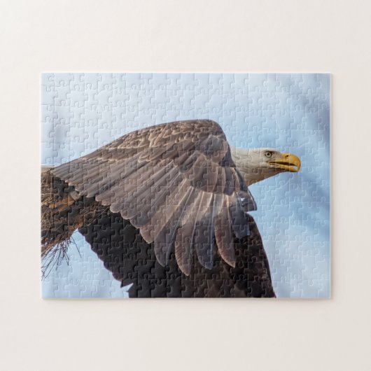 Puzzle Aigle de Bald avec une poule de foin (Horizontal)
