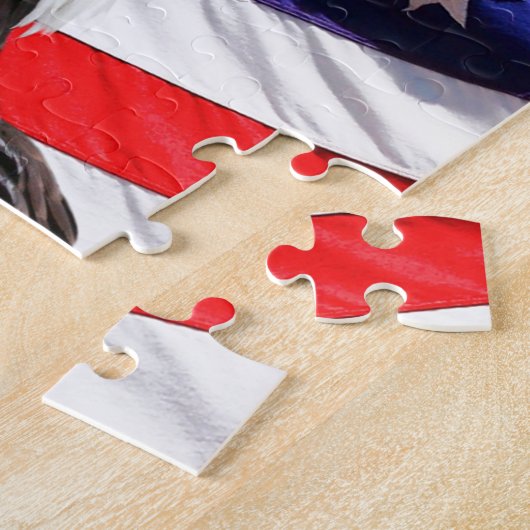 Puzzle Aigle de Bald devant le drapeau américain (Côté)