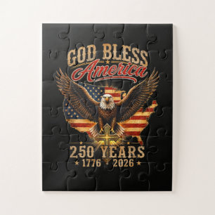 Puzzle Aigle Dieu Bénisse l'Amérique 250 Ans 1776 2026