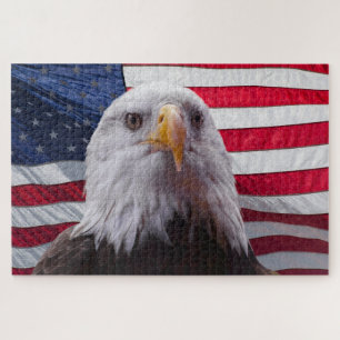 Puzzle Aigle et drapeau américains