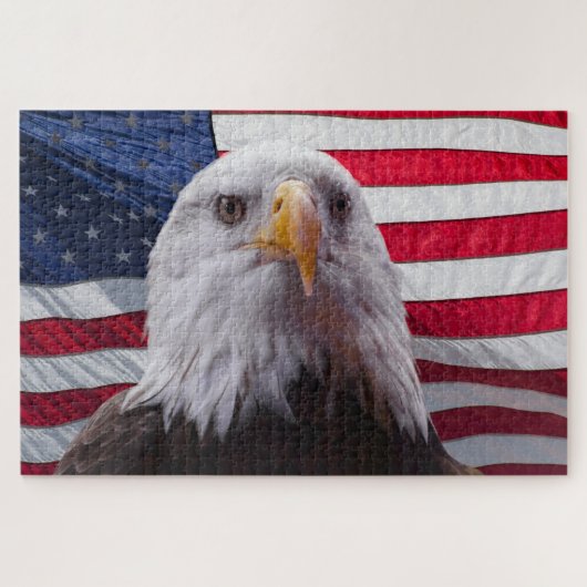Puzzle Aigle et drapeau américains (Horizontal)