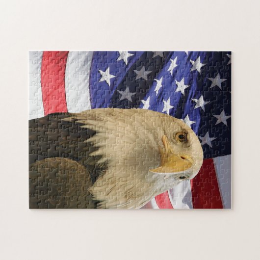 Puzzle Aigle et drapeau américains (Horizontal)