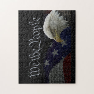 Puzzle Aigle et drapeau patriotiques