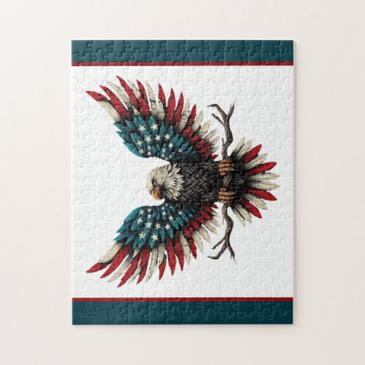 Puzzle Aigle rustique patriotique américain/américain cha (Vertical)