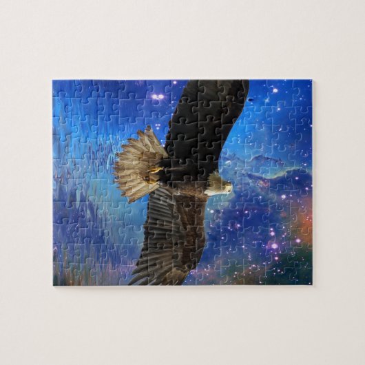 Puzzle Aigle volant et nébuleuse spatiale (Horizontal)
