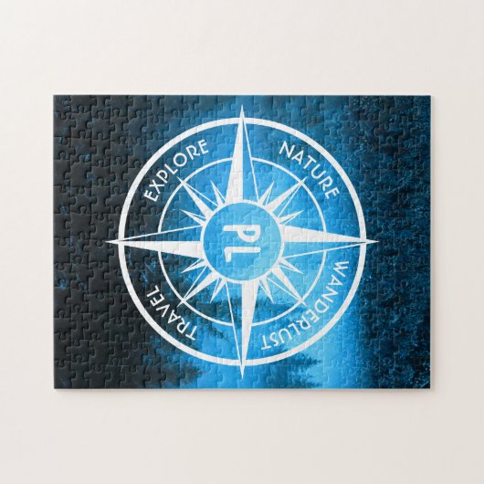 Puzzle Aiguille de compas monogramme brouillard dans la f (Horizontal)