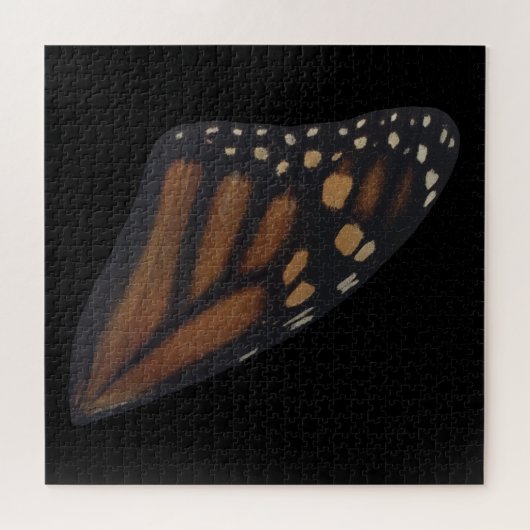 Puzzle Aile Monarque Papillon Sur Noir (Horizontal)