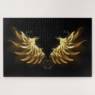 Puzzle Ailes d'Ange d'or sur arrière - plan noir